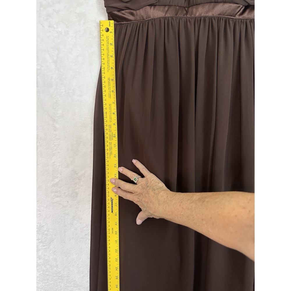 Bari Jay Dress Womans Size 8 Gown  Formal Brown‎ High Waist Halter Flowy EUC - Picture 8 of 16